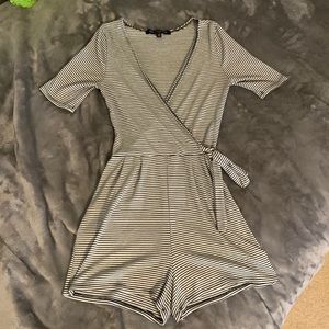 Striped Short Sleeve Romper